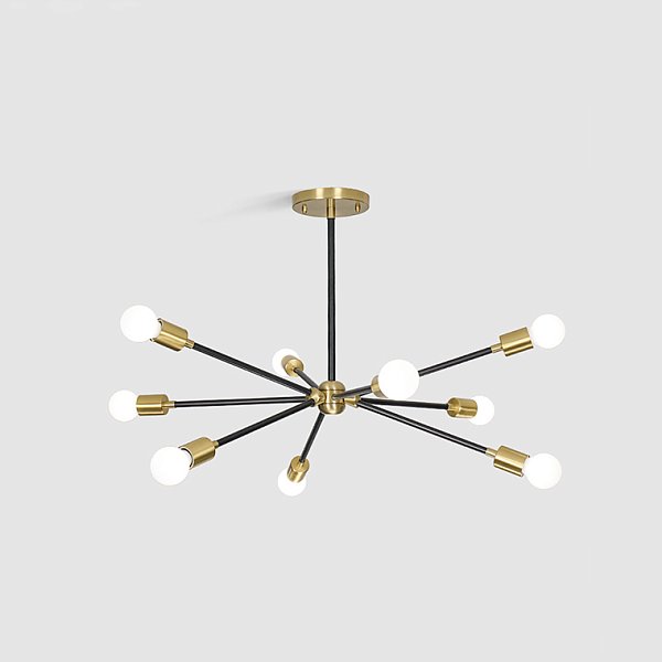 Люстра на штанге SPUTNIK D75 Gold/Black tubes by ImperiumLoft