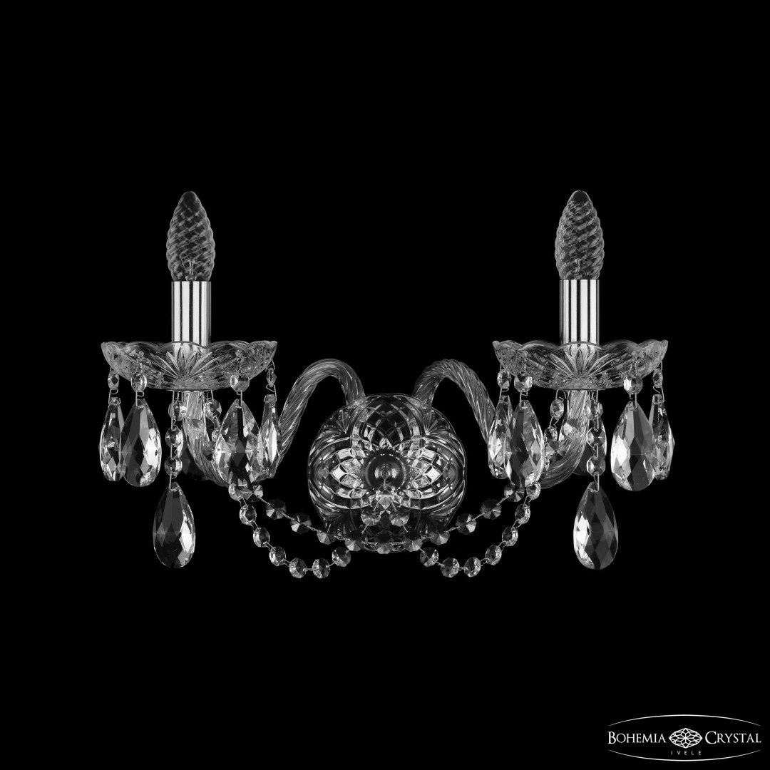 Бра хрустальные 1402B/2/195/XL Ni Bohemia Ivele Crystal