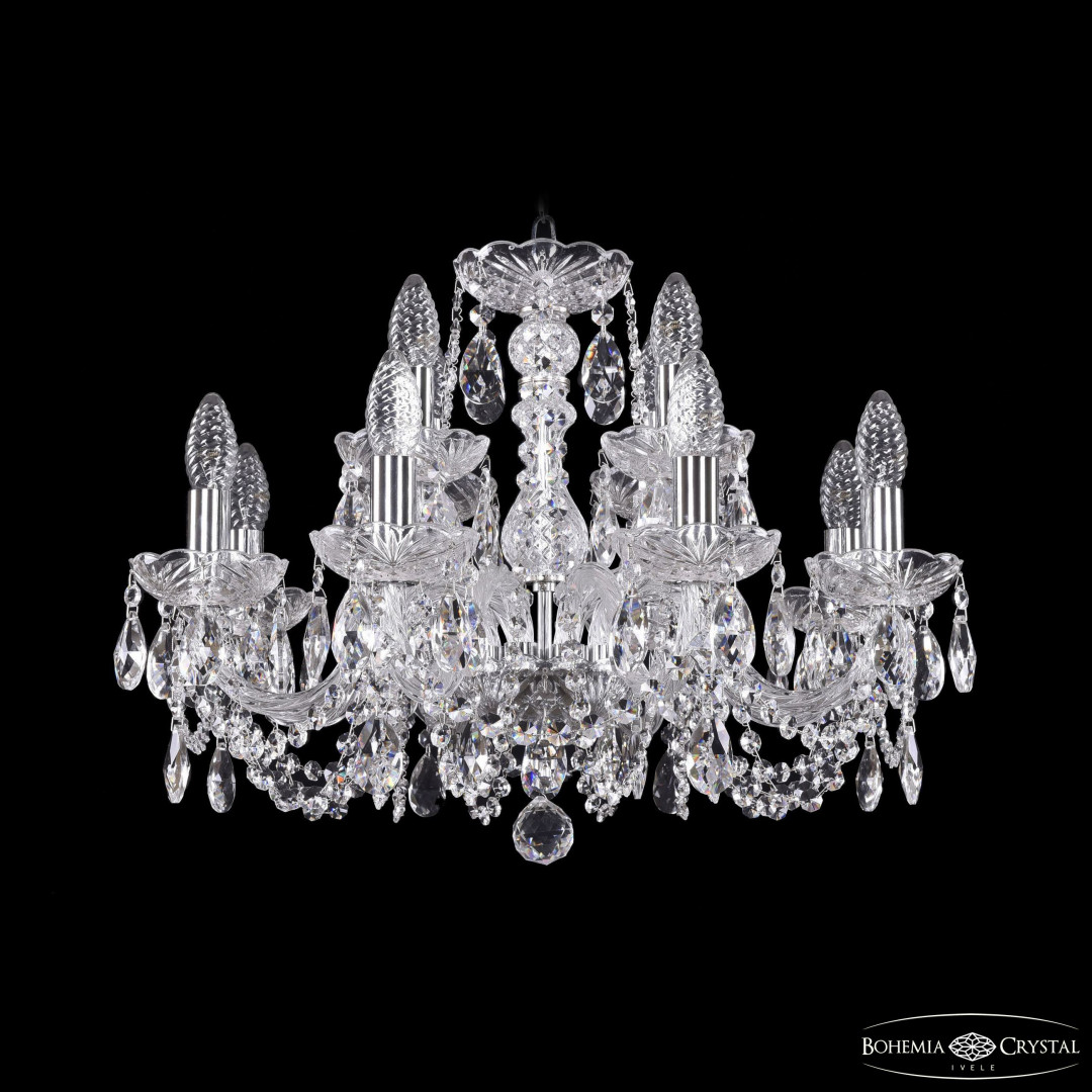 Люстра хрустальная 1402/8+4/195 Ni