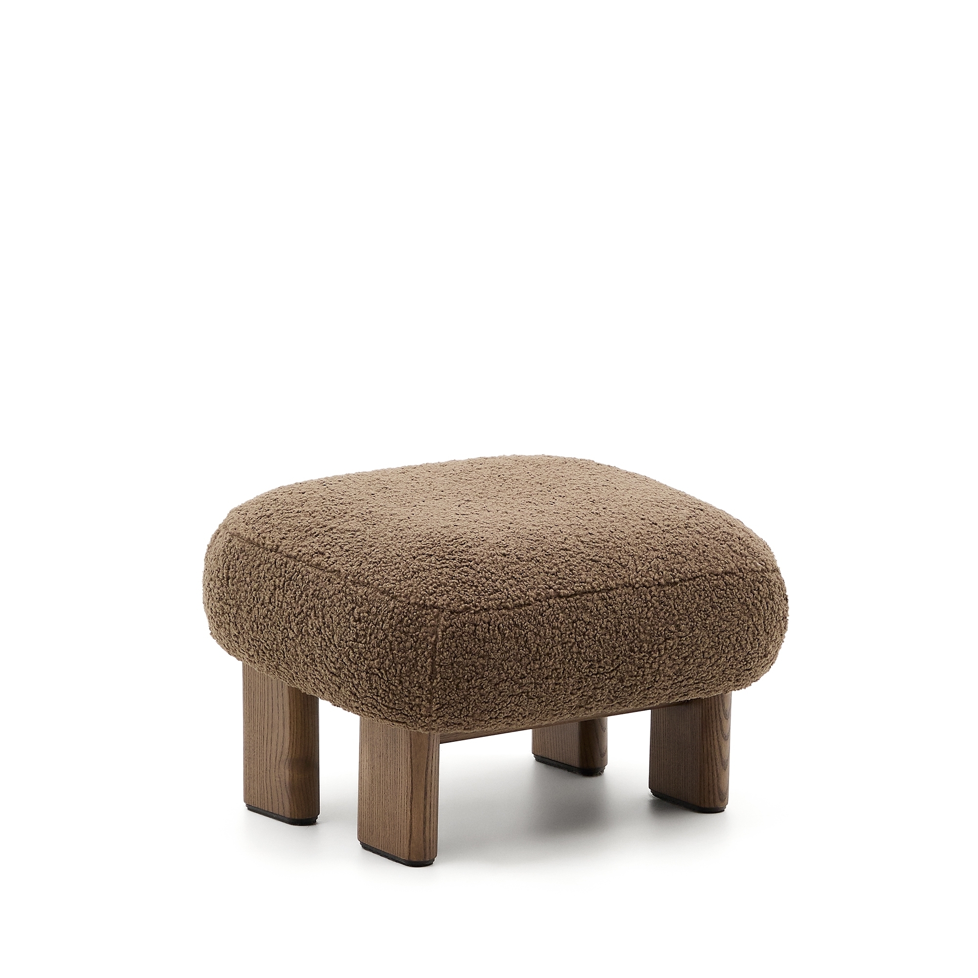 Пуф Cabana Taupe Boucle с ножками в отделке орех 65x55,4 La Forma (ex Julia Grup)