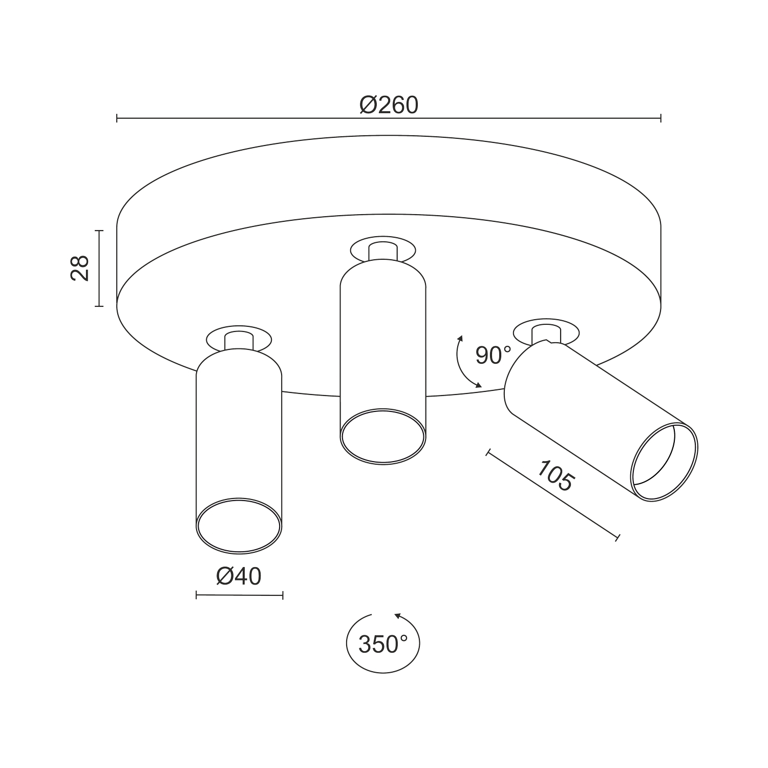 Накладной  светодиодный светильник Ledron SAGITONY  R3 S40 White