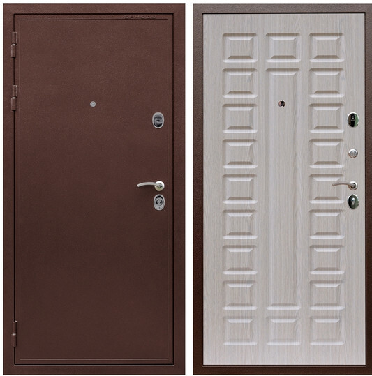 Дверь входная Graf Престиж Антик медь / МДФ 16 мм ФЛ-183 Сандал белый