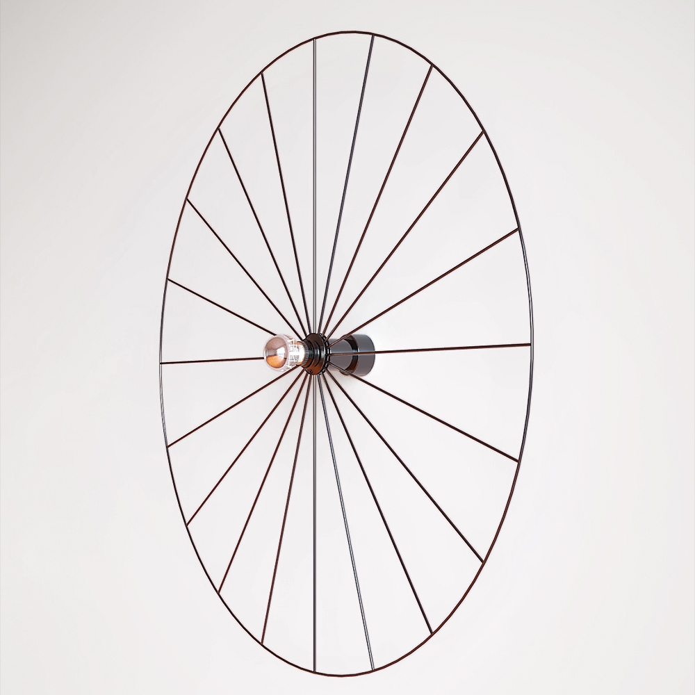 Бра Wheel 90 cm черный + цоколь 20 cm черный Aromas del Campo