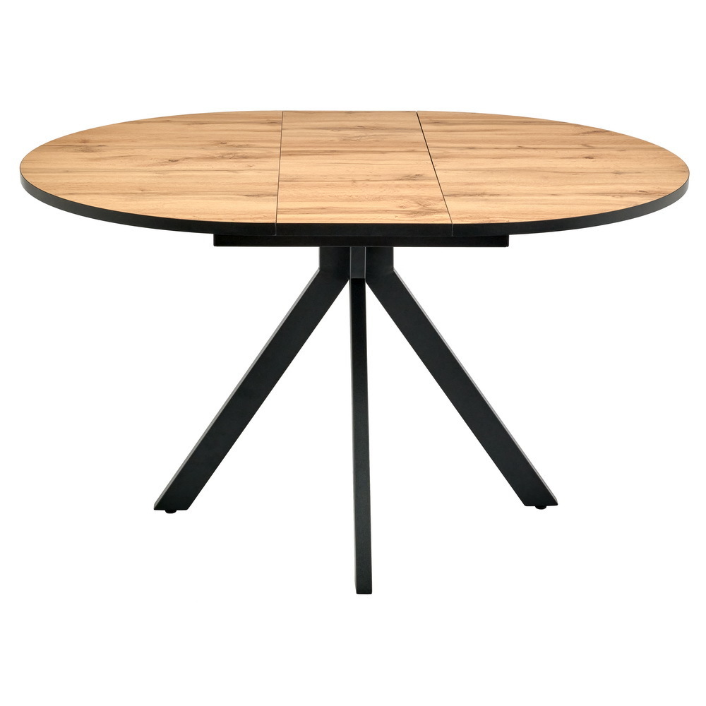 Стол Rudolf круглый раскладной 100-130x100x75см, Дуб Вотан, чёрный Bradex Home RF 0301