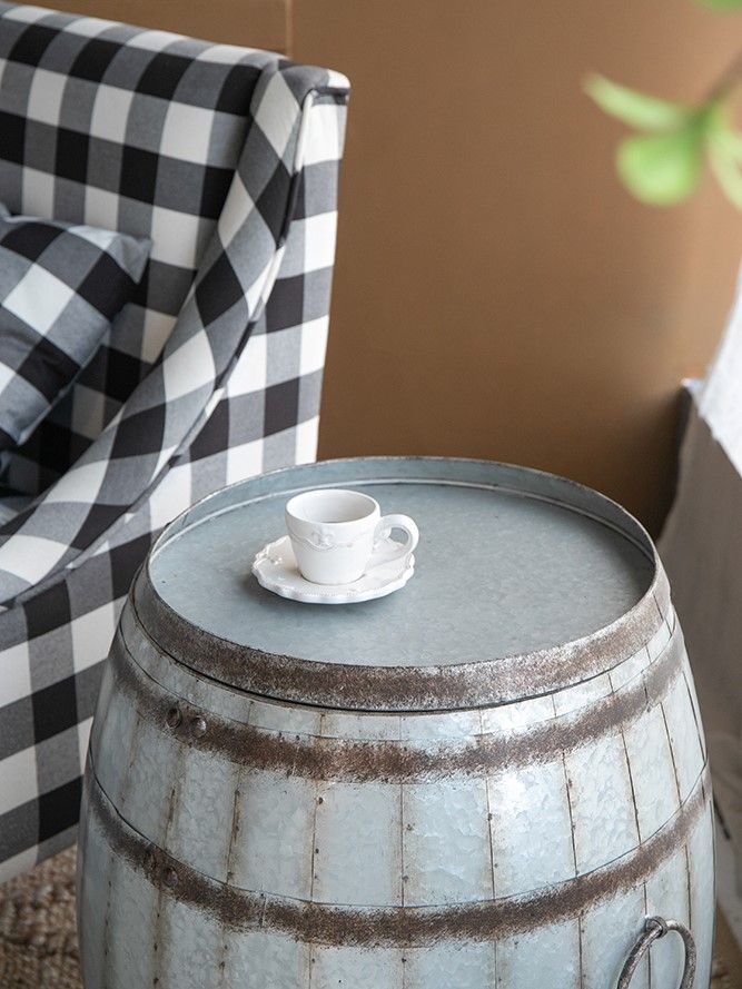 Столик акцентный с ящиком Бочка Glasar SA80117-DS