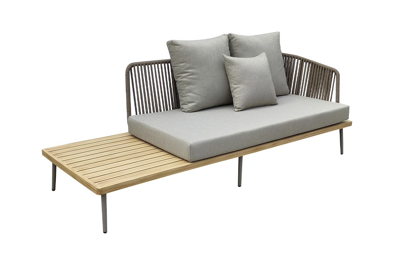 Диван Bayley трехместный правосторонний уличный серый Garda Decor 129KN-03046