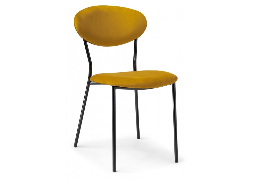 Стул Woodville Корсе желтый / черный глянец 494364