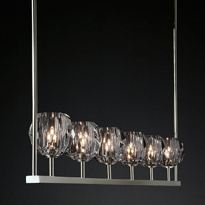 Люстра Rh Boule De Cristal Linear Chandelier 6 Black By Imperiumloft
