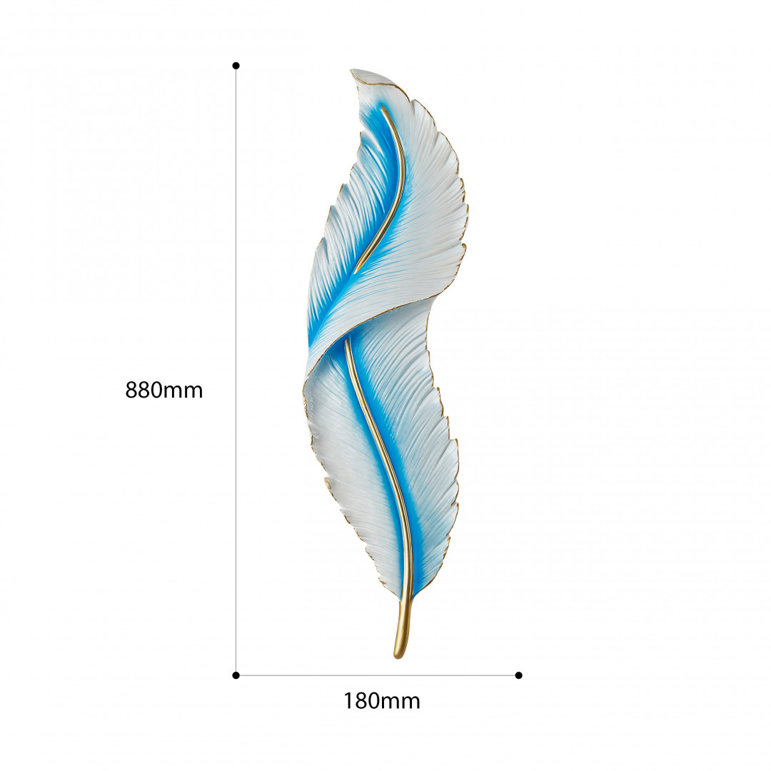 Настенный светодиодный светильник в виде пера птицы 269101/D180/H880/27W/3K Bl Arte Milano