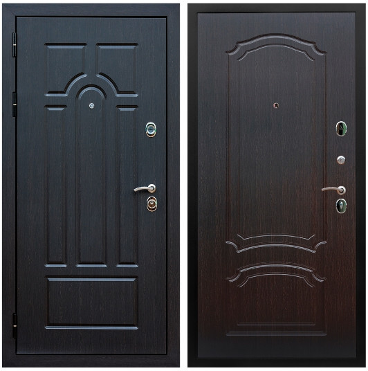 Дверь входная Graf Эврика МДФ 10 мм ФЛ-58 Венге / МДФ 6 мм ФЛ-140 Венге