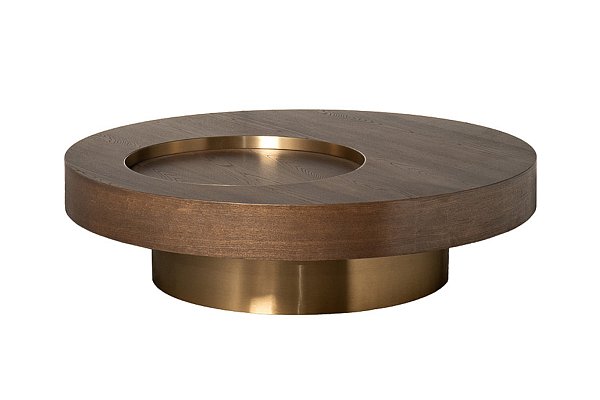 Стол журнальный круглый темный шпон Garda Decor KFG204