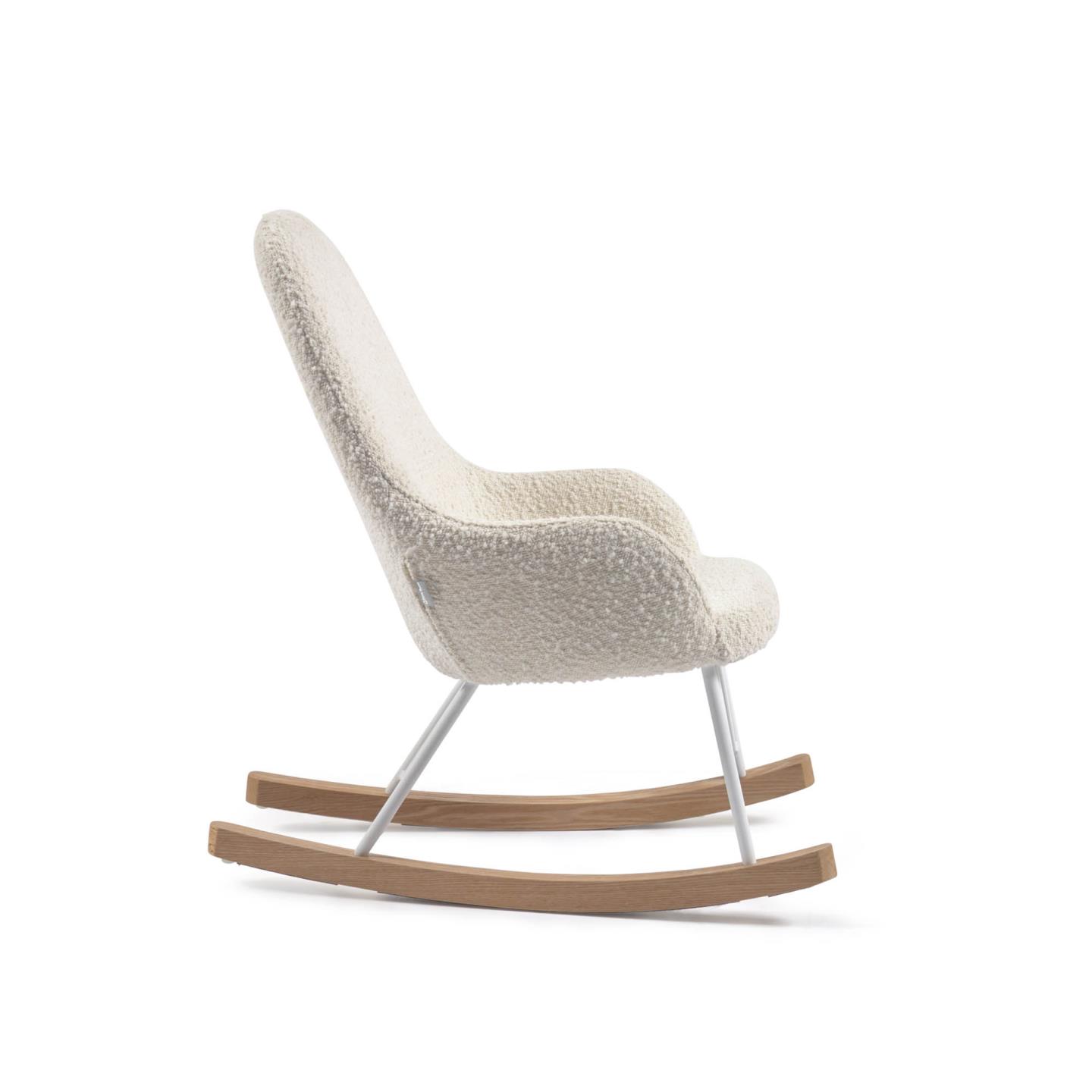 Детское кресло-качалка Joey из белой ткани букле La Forma (ex Julia Grup)
