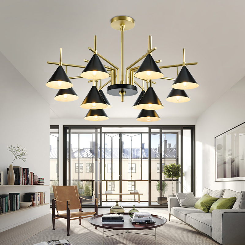 Люстра на штанге CONUS L8 Black by ImperiumLoft