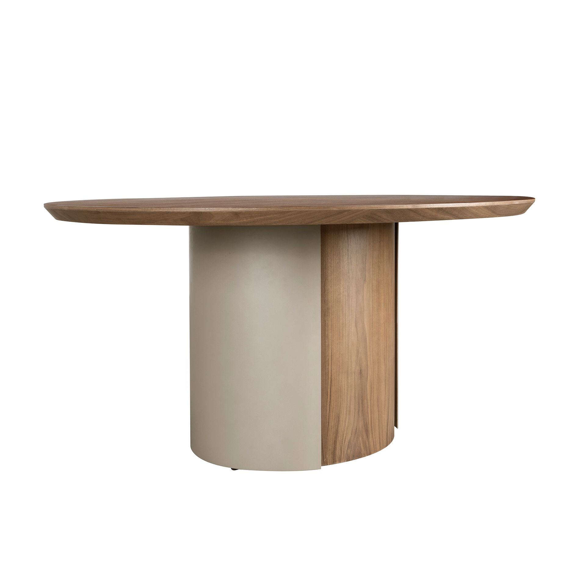 Круглый обеденный стол 1163 из ореха и стали песочного цвета Angel Cerda