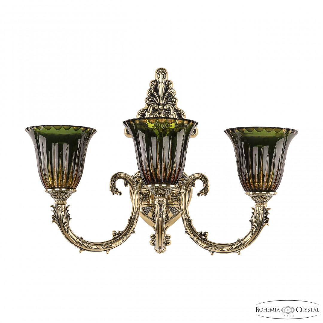 Бра бронзовые с хрусталём 7109B15/3/210 GB P2 U Amber-Green/H-1K