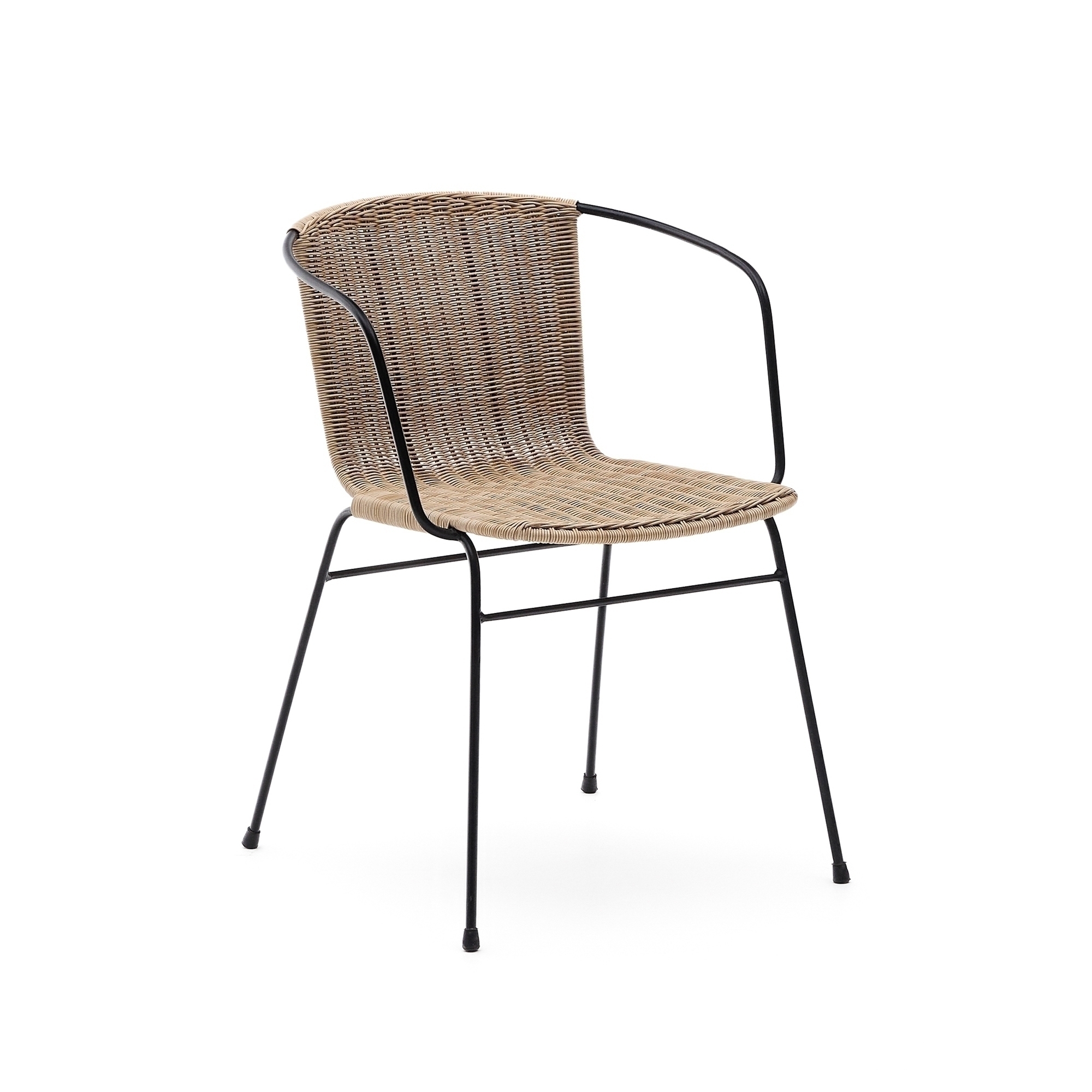 Уличный стул Eltiera из искусственного ротанга с черной стальной рамой La Forma (ex Julia Grup)