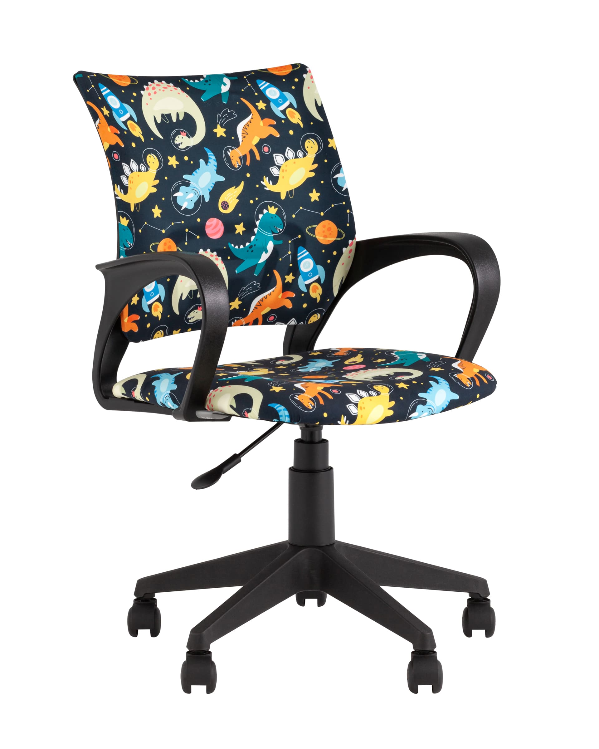 Кресло детское Бюрократ BUROKIDS 1 мультиколор космозавры крестовина пластик Stool Group