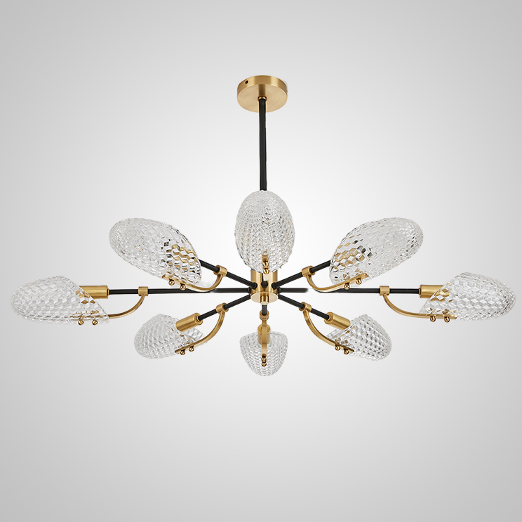 Потолочная люстра LORAINE L8 Brass Black by ImperiumLoft