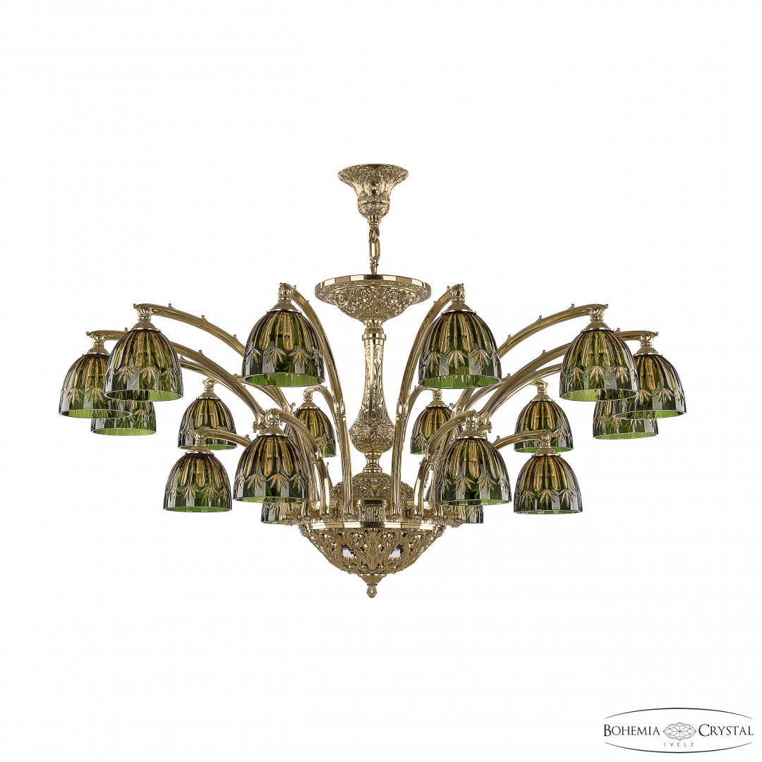 Люстра бронзовая 72111/12+6/420 AZ G P1 D Amber-Green/H-1I