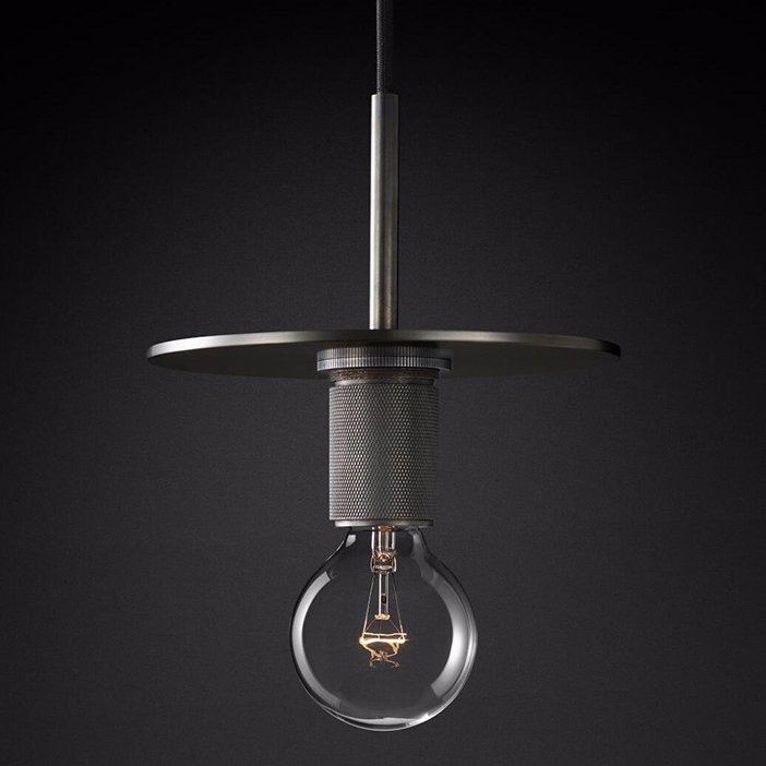 Подвесной Светильник Rh Utilitaire Disk Shade Pendant Black By Imperiumloft