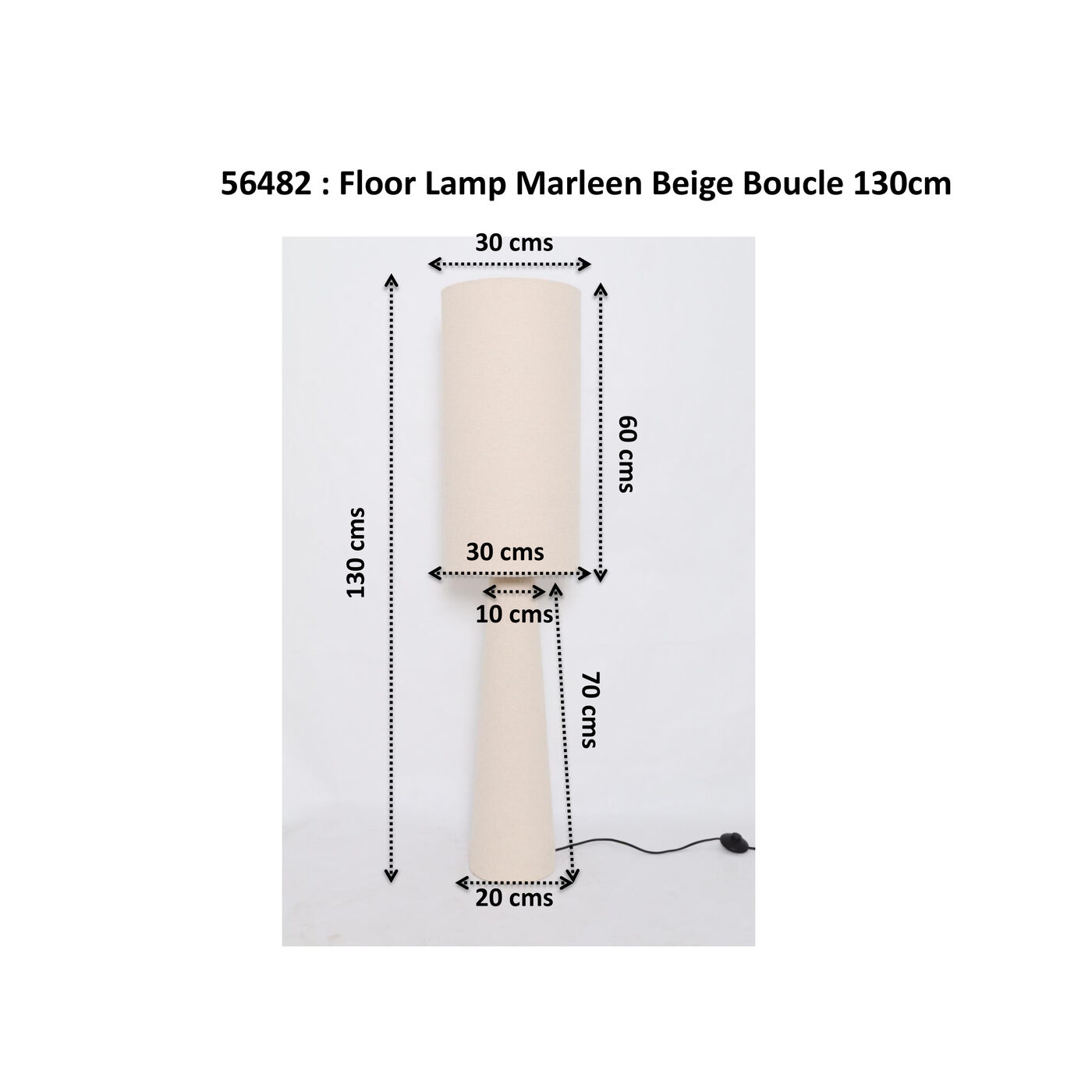 Светильник напольный Marleen Beige Boucle 130cm KARE 56482