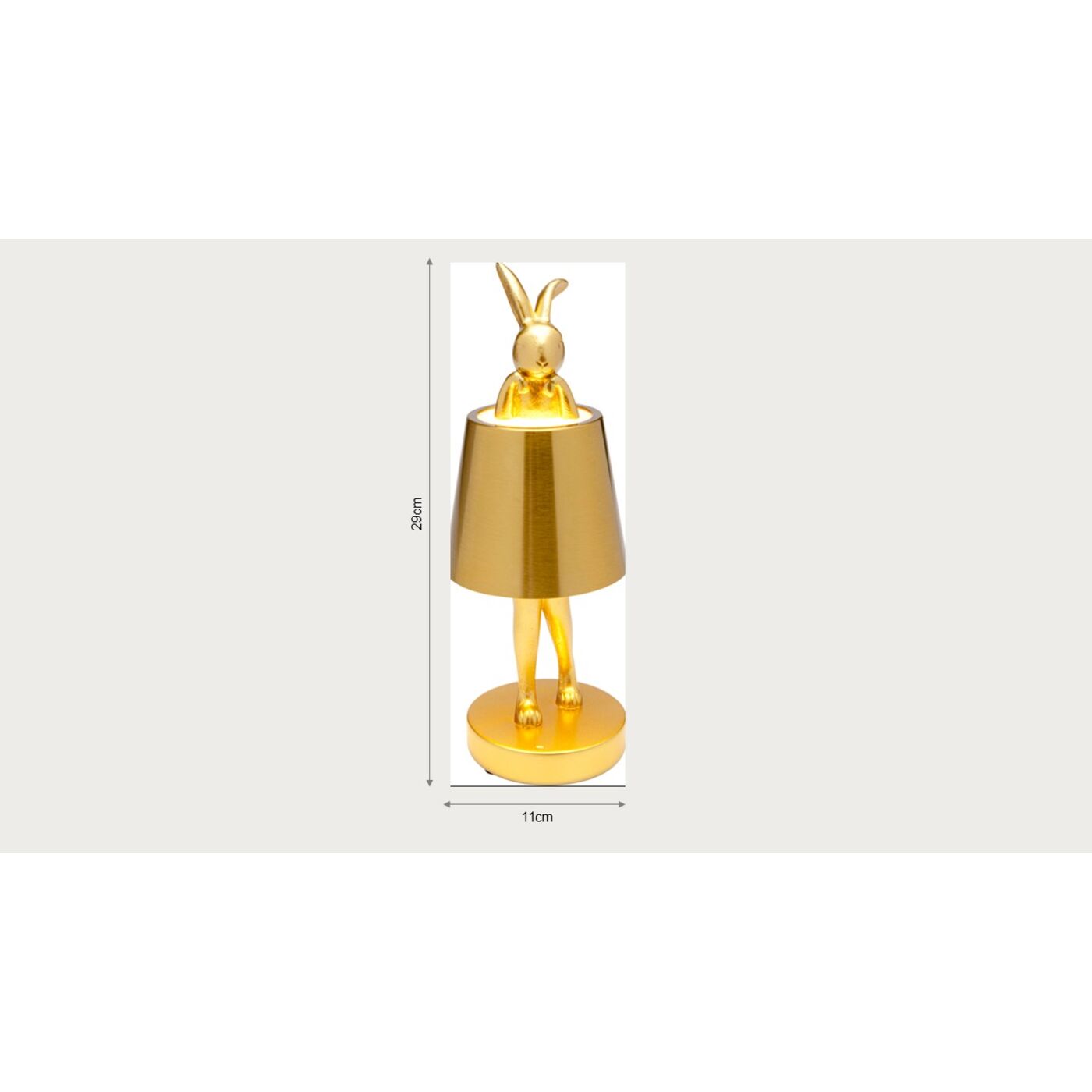Светильник настольный Animal Rabbit LED Gold 29cm KARE 58318