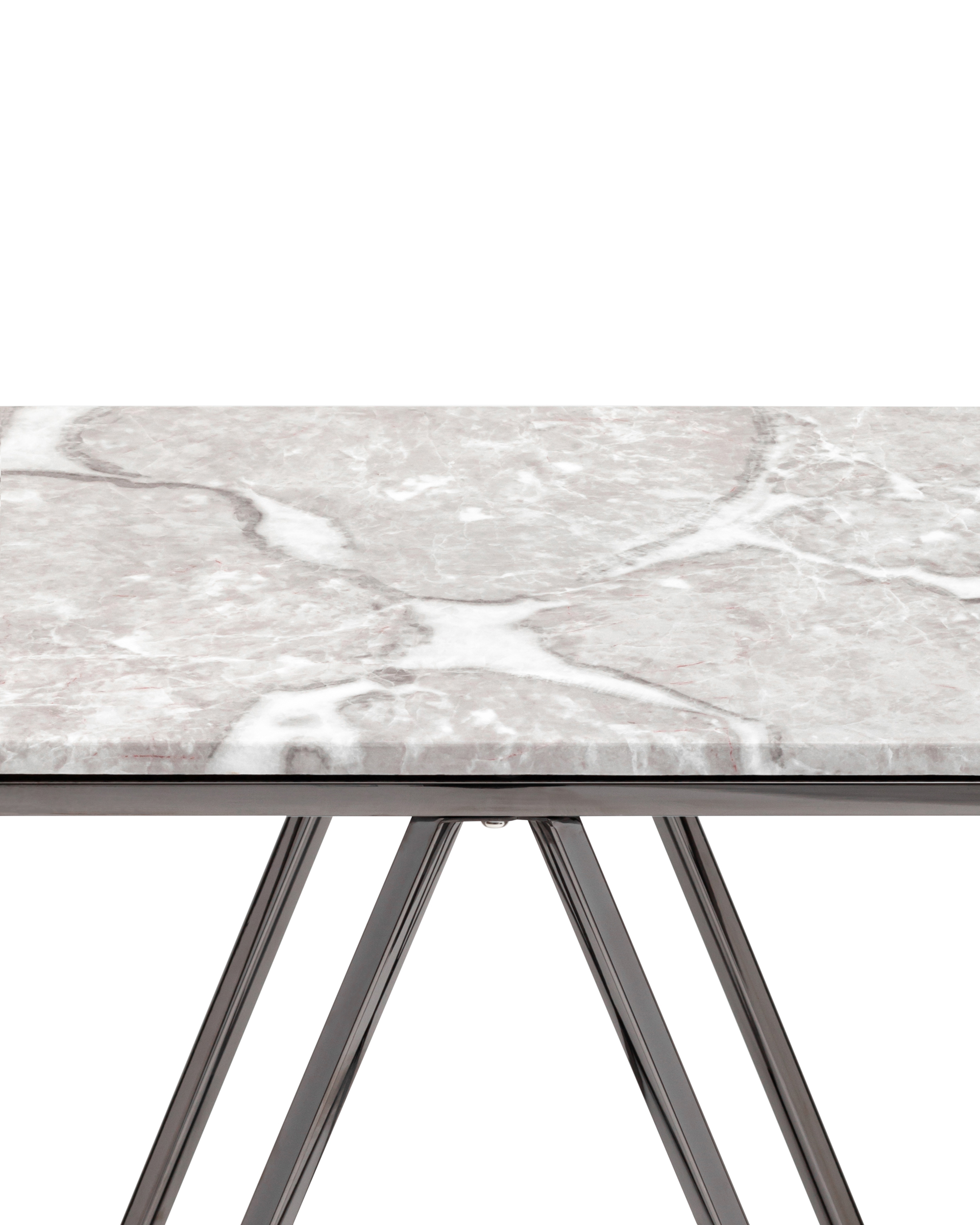 Консоль Авалон 122*41 серый мрамор сталь темный хром Stool Group