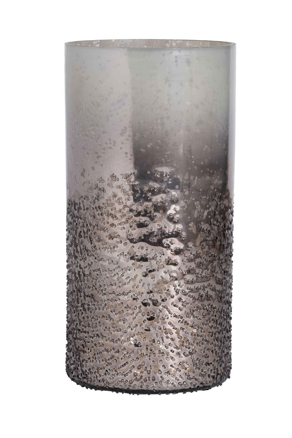 Ваза стеклянная серебристая Garda Decor 71PN-52206