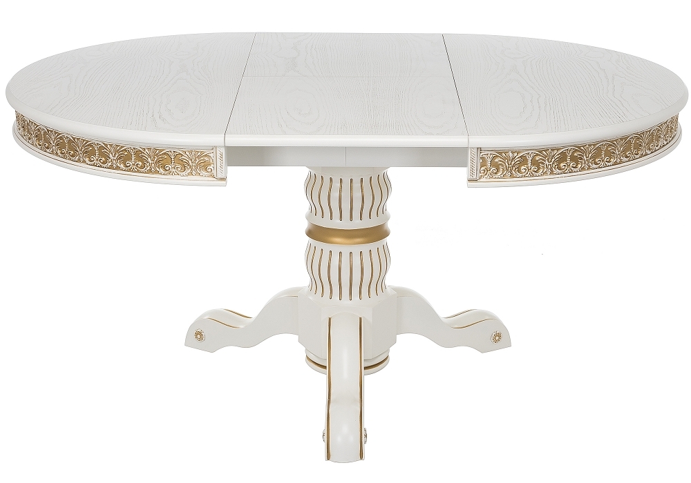Стол Woodville Лорд молочный с золотой патиной 406089