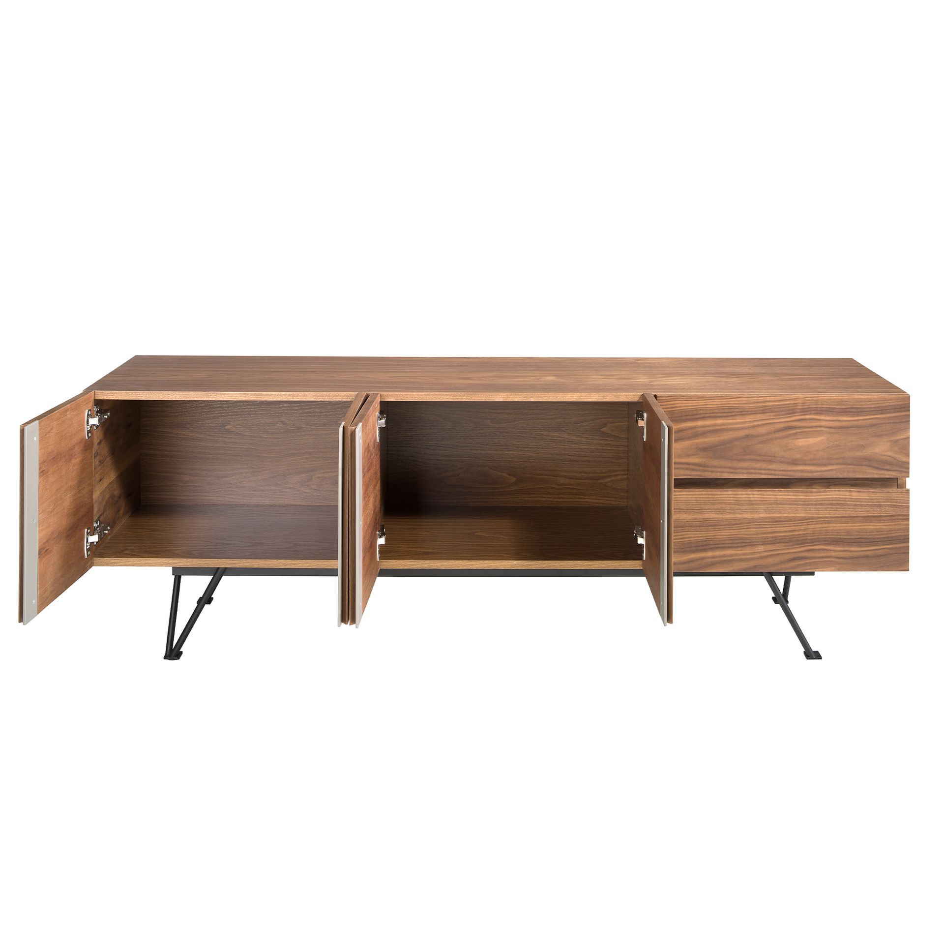 Тумба под телевизор 3260/MF2308 из ореха и черной стали Angel Cerda