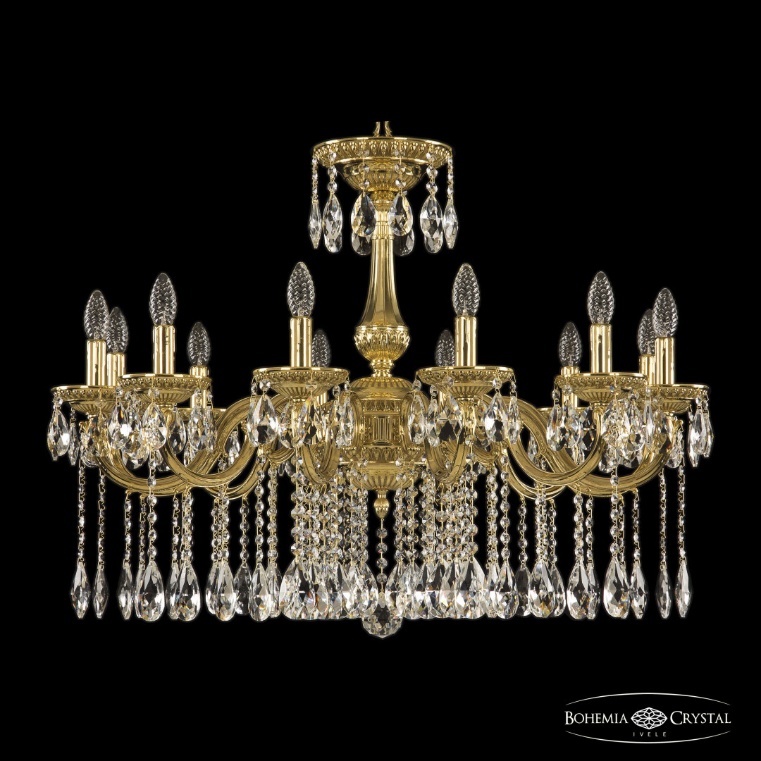 Люстра бронзовая с хрусталём 75101/12/300 A G