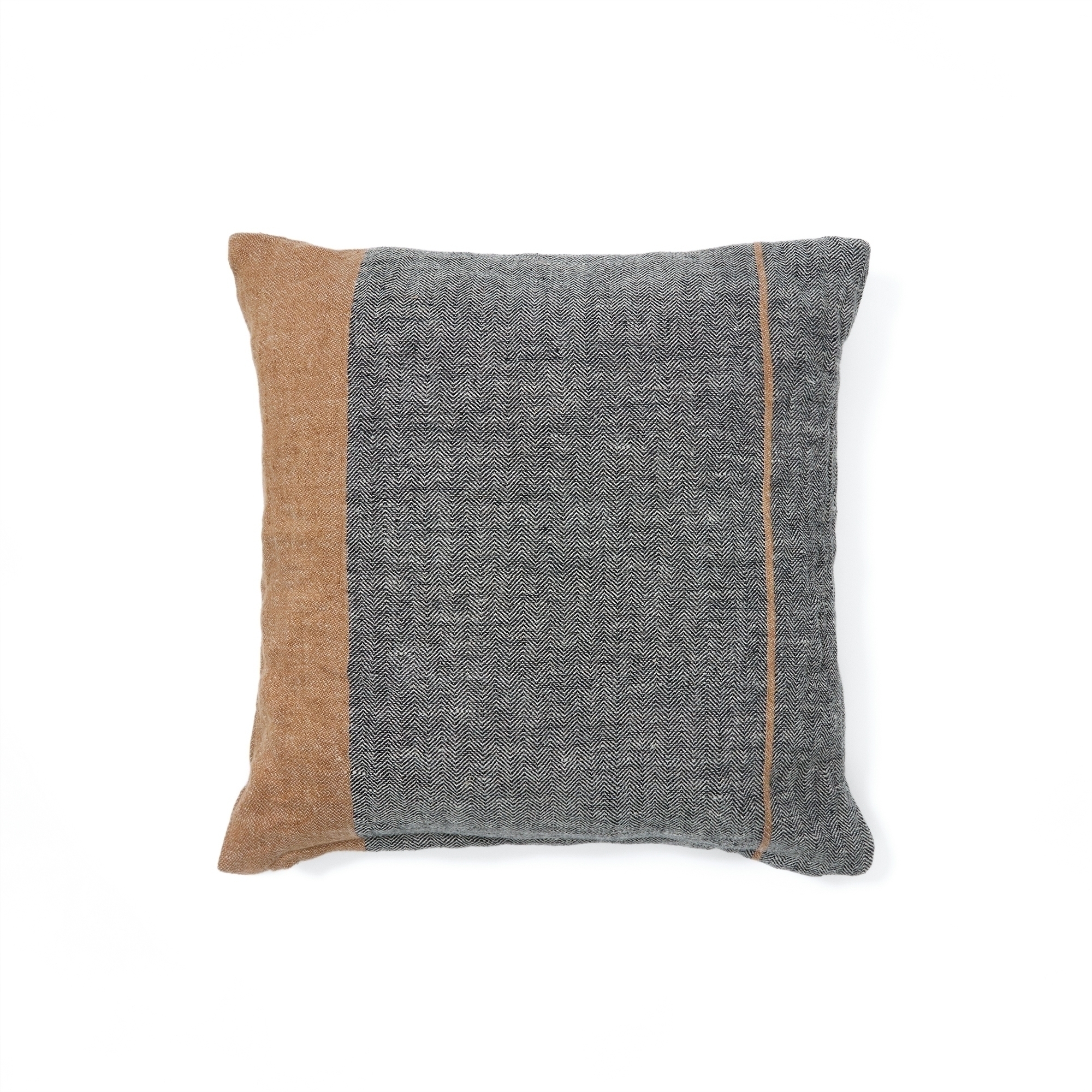 Чехол на подушку Eiko из льна серый с терракотовыми полосками 50 x 50 см La Forma (ex Julia Grup)