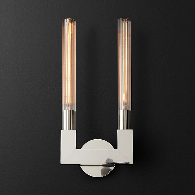 Бра RH CANELLE wall lamp DOUBLE Sconces chrome by ImperiumLoft