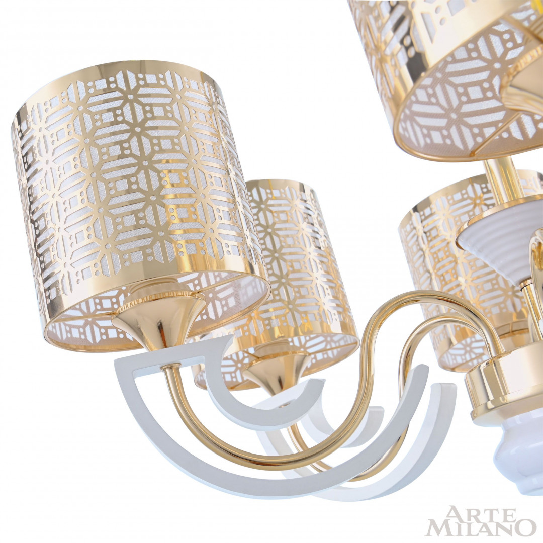 Люстра подвесная с плафонами 308857/8 Wh/Gd Arte Milano