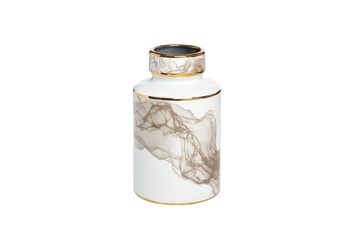 Ваза керамическая белая (серый декор с золотом) Garda Decor 55RV3968S