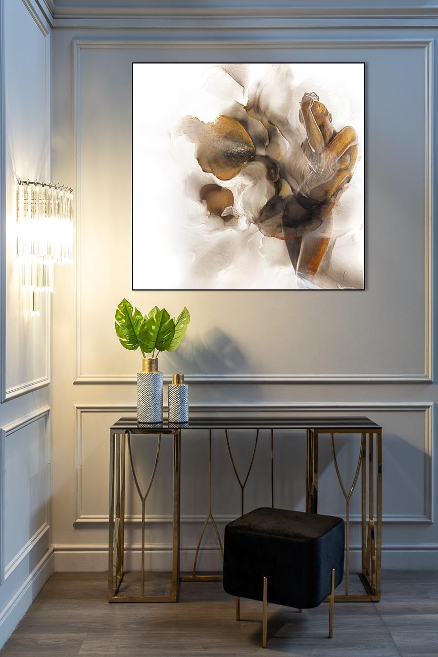 Консоль черное стекло/золото Garda Decor 13RXC3102-GOLD