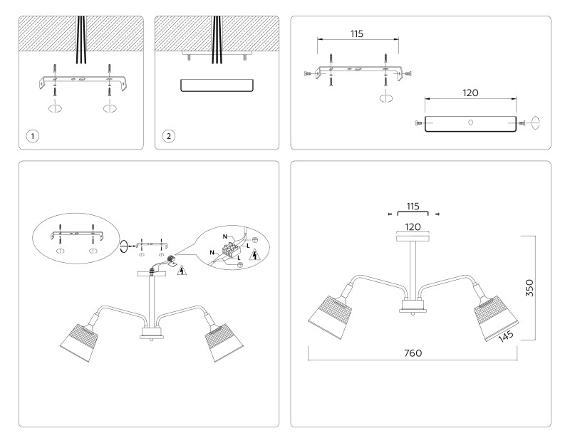 Люстра на штанге Ambrella Light TR4737