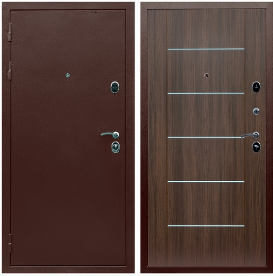 Дверь входная Graf Люкс ТП-70 Антик медь / МДФ 6 мм В-03 молдинг Эковенге