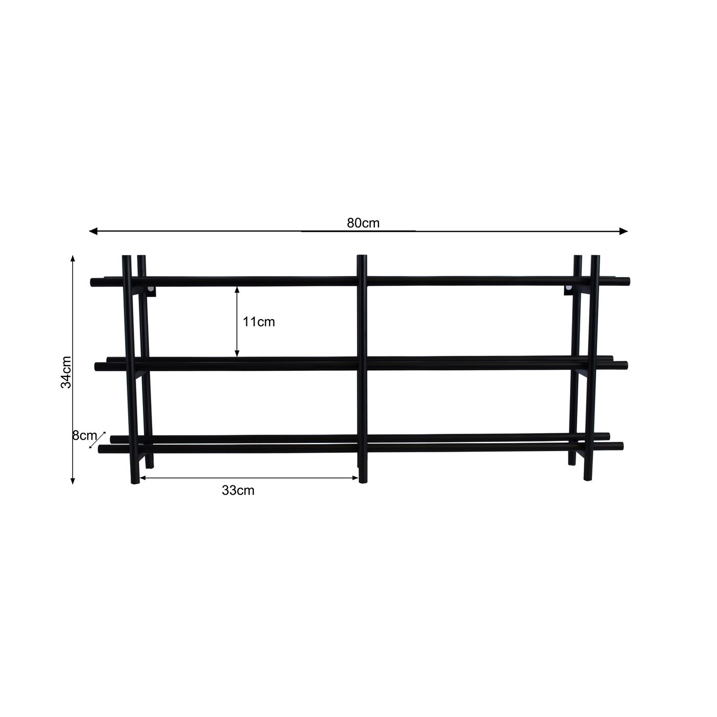 Винная полка Cape Town Black 80x34cm KARE 70008