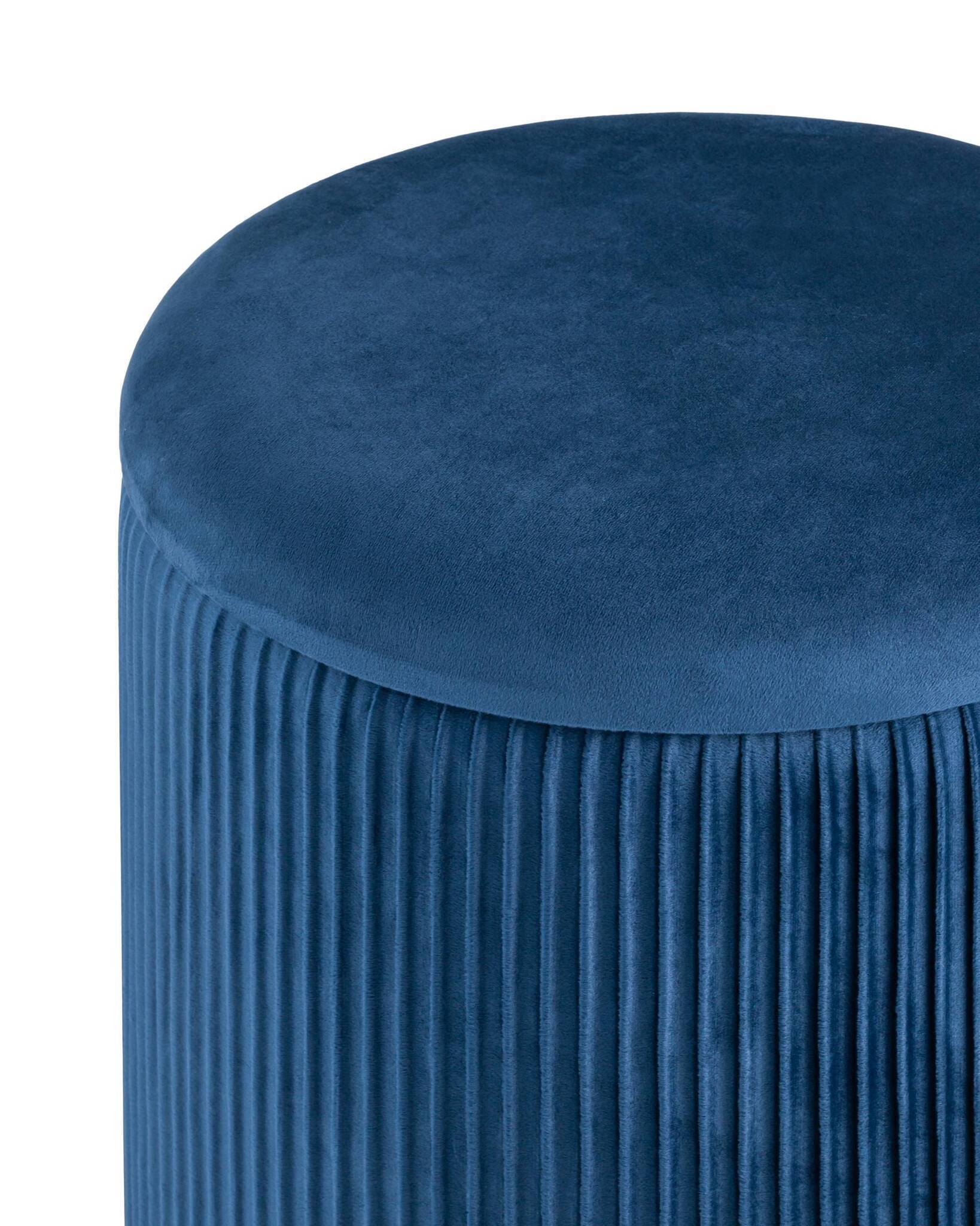 Пуф Шарлотта с ящиком велюр синий Stool Group