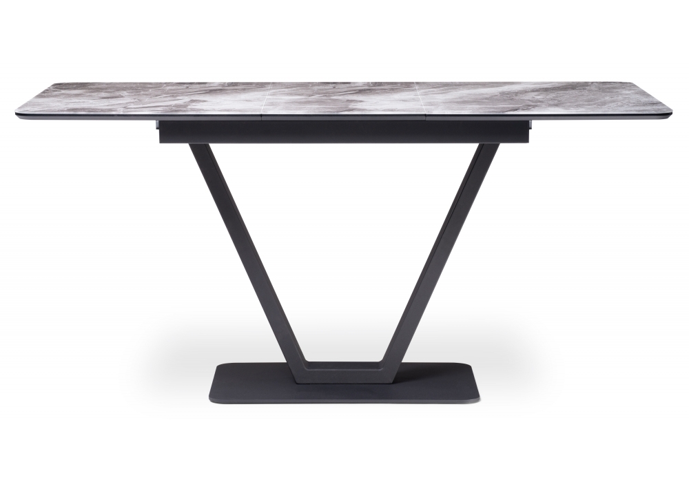 Стол стеклянный Woodville Бугун мрамор серый / черный 500005