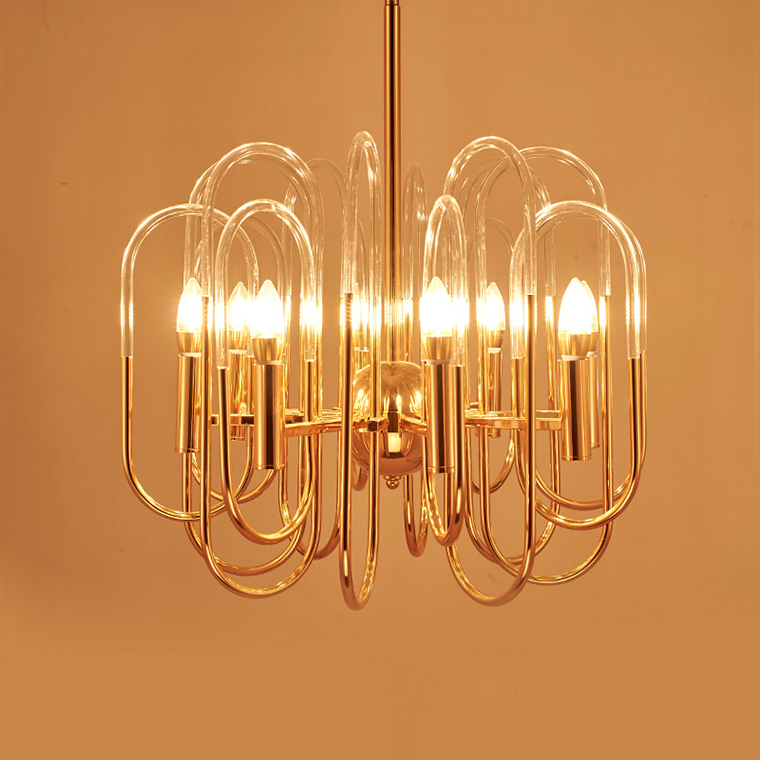 Люстра BRASS AND GLASS LOOP CHANDELIER D60 by ImperiumLoft