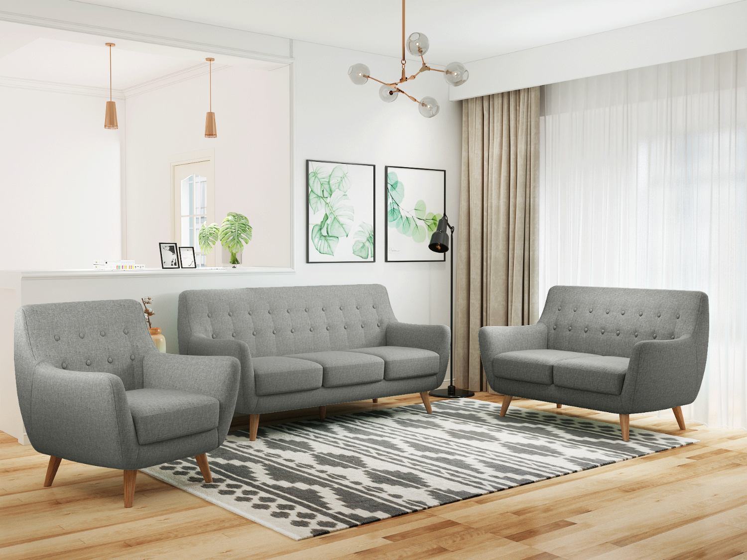 Диван Picasso двухместный серый Bradex Home FR 0361