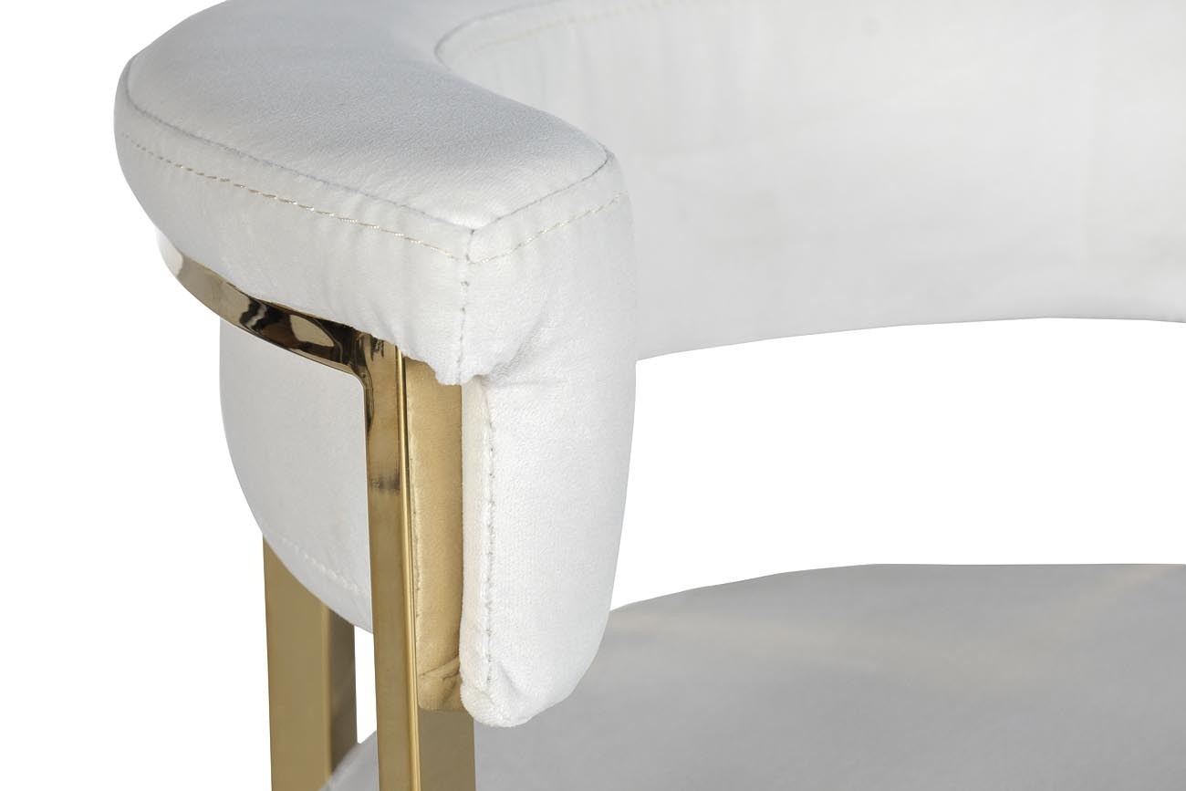 Стул барный светло-серый велюровый (золото) Garda Decor GY-B8216GOLD-LG