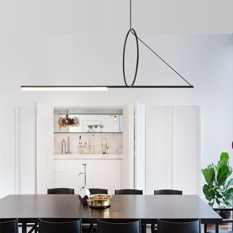 Подвесной светильник SUSPENSION CERCLE ET TRAIT – GRAPHITE SATINE L170 by ImperiumLoft