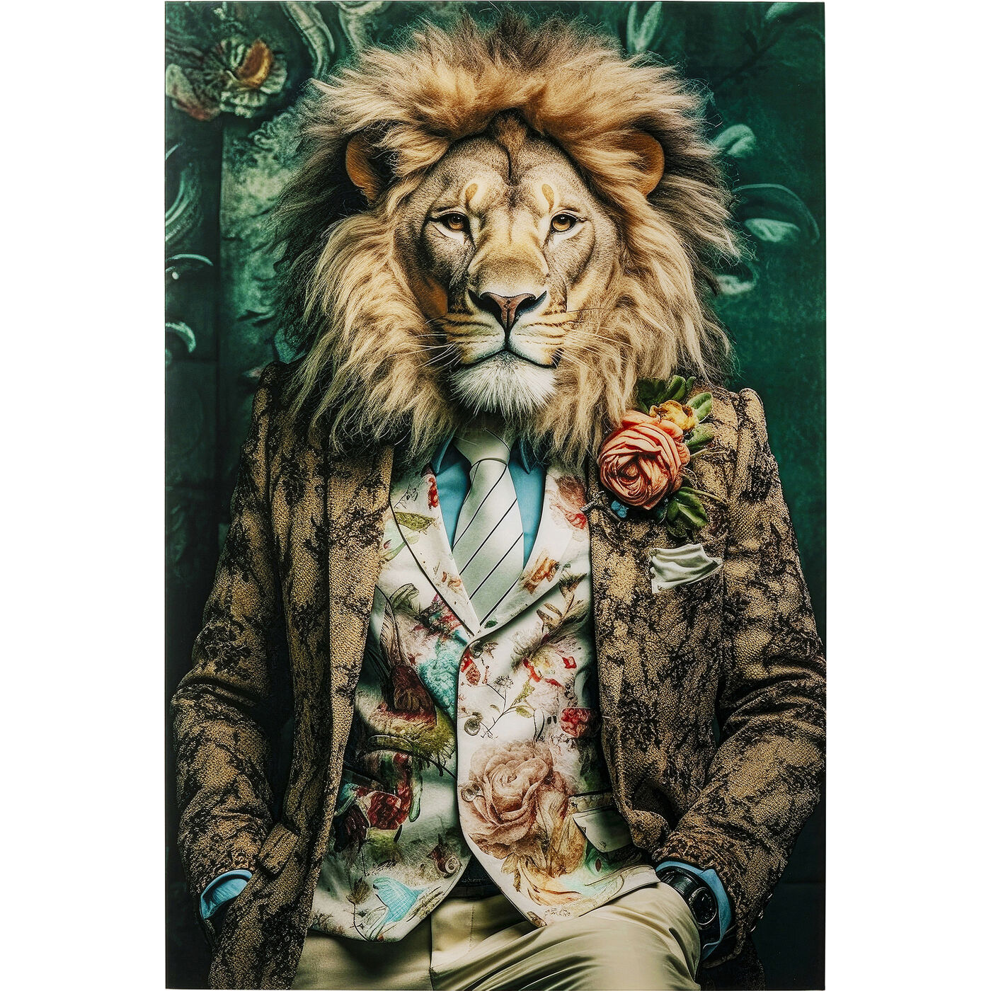 Картина стеклянная Mister Lion 150x100 см KARE 56277