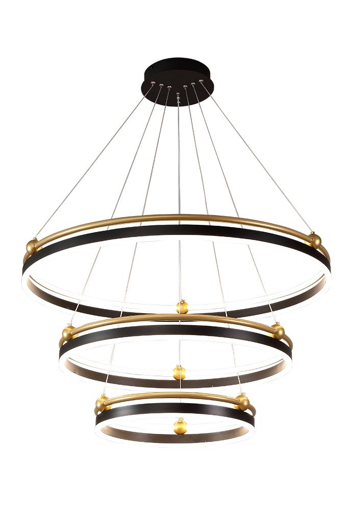 Люстра Crystal Lux FERNANDO SP158W LED D400+600+800 BLACK/GOLD