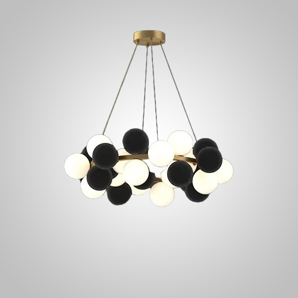 Кольцевые люстры и светильники LATTE D80 Black by ImperiumLoft