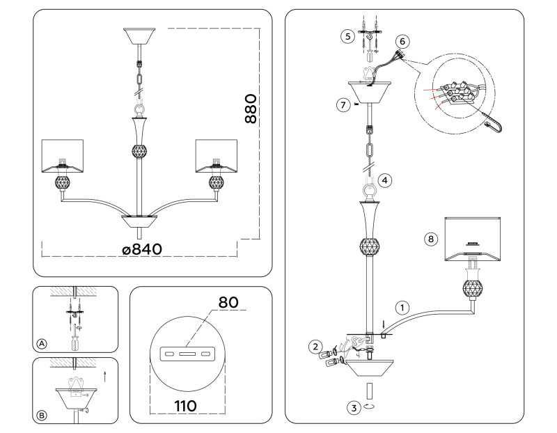 Подвесная люстра Ambrella Light LH71133