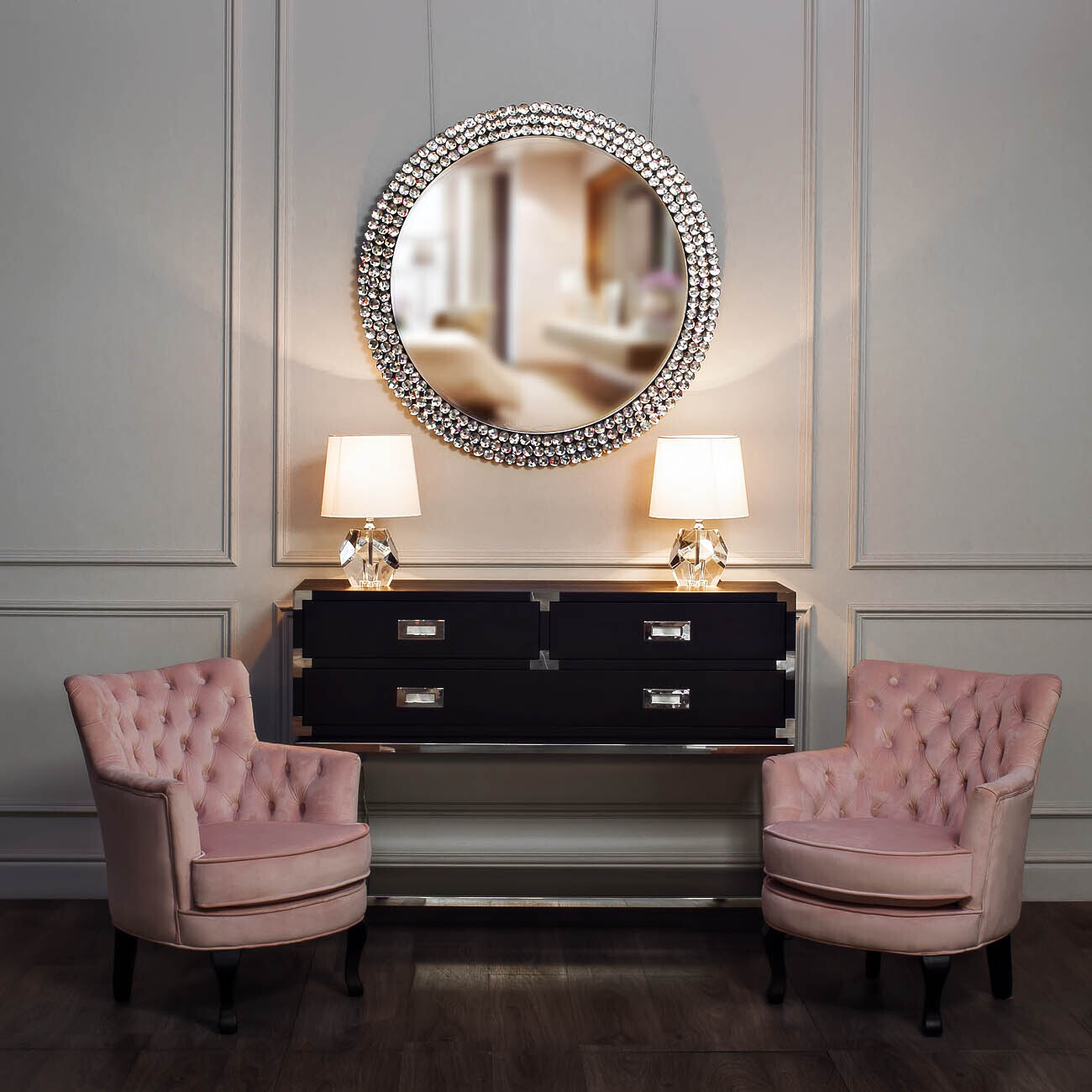 Консоль черная с ящиками Garda Decor 46AS-CT4116-BL